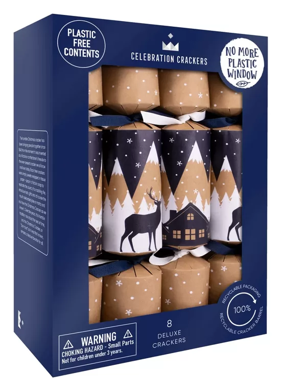 MIDNIGHT DEER CHRISTMAS CRACKERS BY CELEBRATION CRACKERS BOX OF 8 X 12"